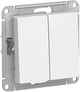 выключатель 2-клавишный Systeme Electric AtlasDesign, лотос - внешний вид