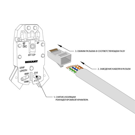 Разъем Jack компьютерный RJ45 8(8) Cat5e прозрачный с экраном